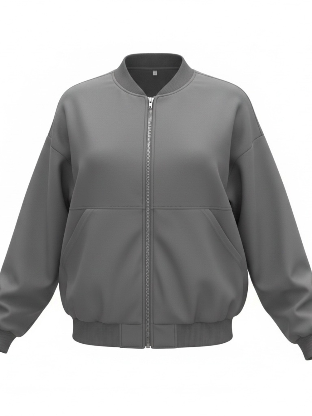 Maurices Gray Blur Bomber Jacket with Full Zip NWT